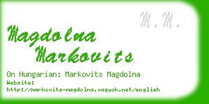 magdolna markovits business card